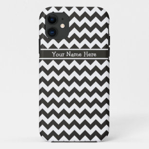 Chic Black and White Chevrons Pattern iPhone 11 Case