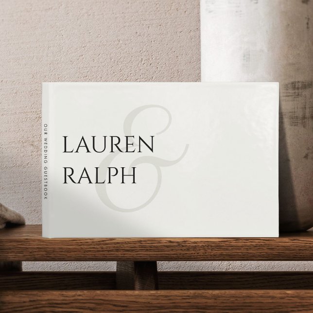 Chic Black and White Couple Monogram  Guest Book (Creator Uploaded)