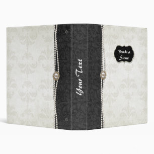Chic Black and White Damask Wedding Album Binder