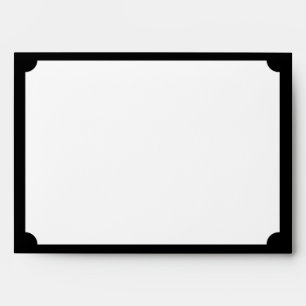 Chic Black and White Damask Wedding Envelope