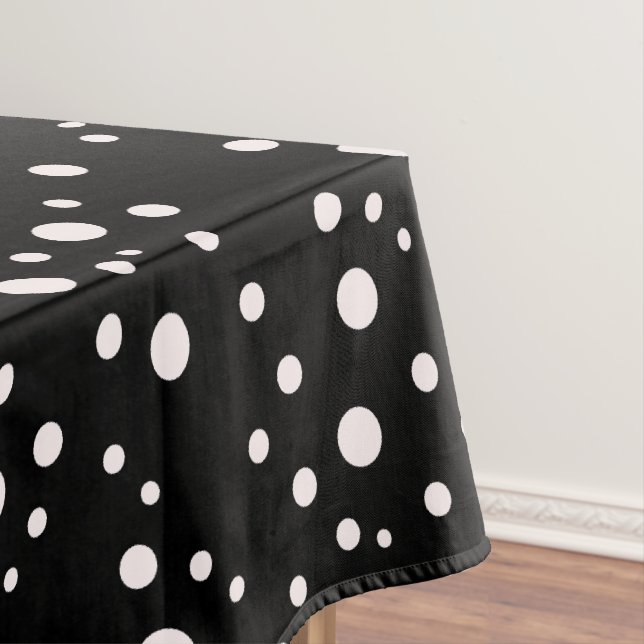 Chic Black and White Dots | Elegant Patterned  Tablecloth (In Situ)