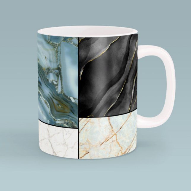 Chic Black and white gold Marble Abstract pattern Coffee Mug (Creator Uploaded)