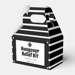 Chic Black and White Hangover Relief Kit Favor Box
