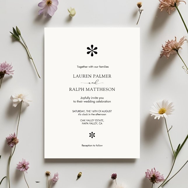 Chic Black and White Minimal Wedding Invitation (Creator Uploaded)
