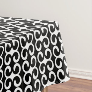 Chic Black and White Modern Pattern Tablecloth