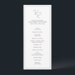 Chic Black and White Modern Wedding Program<br><div class="desc">Modern wedding program featuring a simple yet elegant design with your two initial monogram in a contemporary script font along with your order of ceremony surrounded by a border.</div>