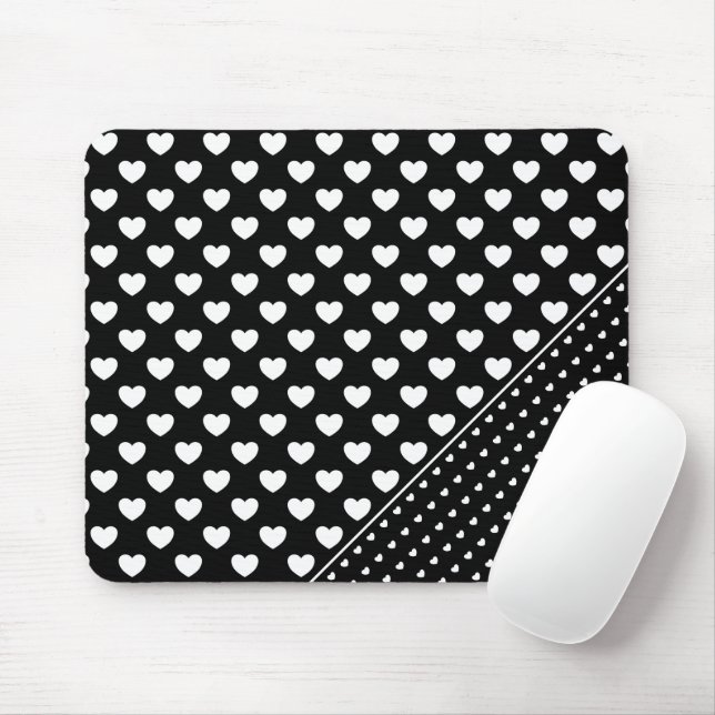 Chic Black And White Mousepad (With Mouse)