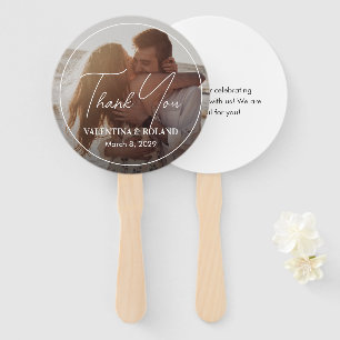 Chic Black and White Photo Modern Wedding Hand Fan