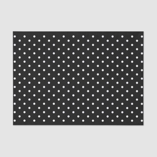 Chic Black and White Polka Dots Pattern Gift Wrap Tissue Paper (Front)