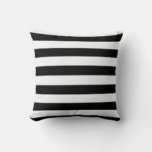 Chic Black and White Stripes Throw Pillow