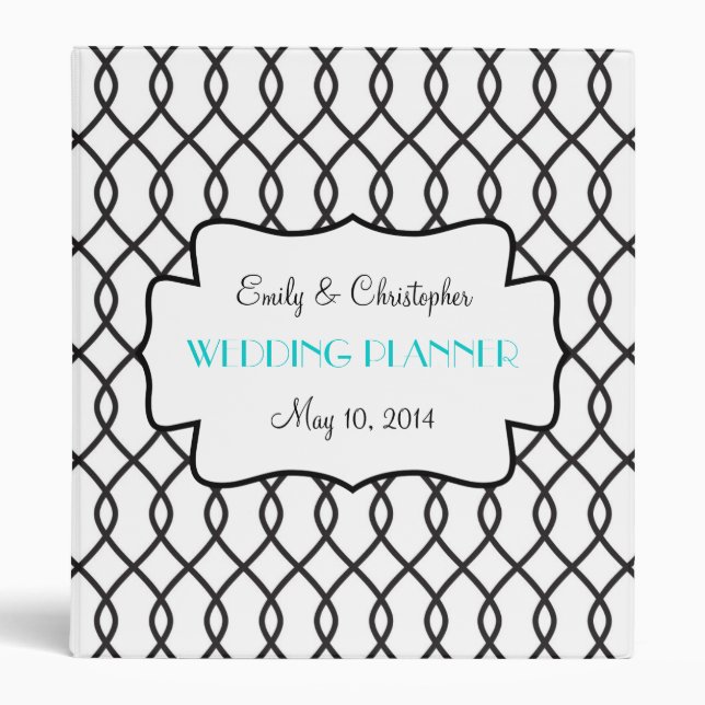 Chic Black and White Wedding Binder (Front)