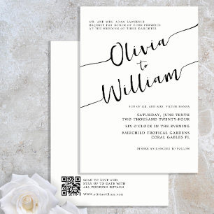 Chic Black and White Wedding Invitation