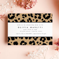 Chic Black Animal Print Leopard Baby Shower