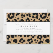 Chic Black Animal Print Leopard Bridal Shower Invitation (Front)