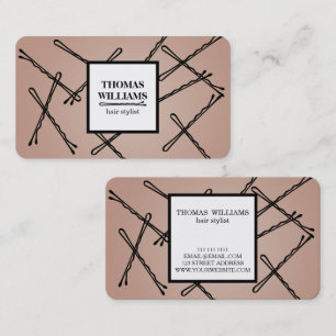 Chic Black Bobby Pins Hair Stylist Salon Business Card