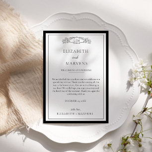 Chic  Black Botanical crest  Events Timeline  Program