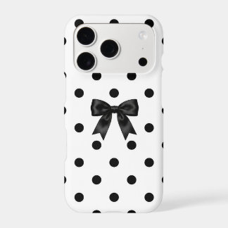 Chic Black Bow & Polka Dot Phone Case iphone 17 pr