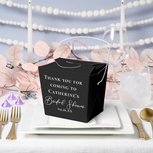 Chic Black Bridal Shower Personalized Fortune Favor Box (Wedding)