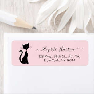 Chic Black Cat Rose Adresse de retour