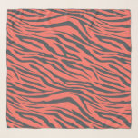 Chic Black Coral Zebra Pattern Scarf<br><div class="desc">Chic chiffon scarf with a stylish off-black and coral zebra pattern. Elegant and fashionable design. Exclusively designed for you by Happy Dolphin Studio. If you need any help or matching products, please contact us at happydolphinstudio@outlook.com.</div>