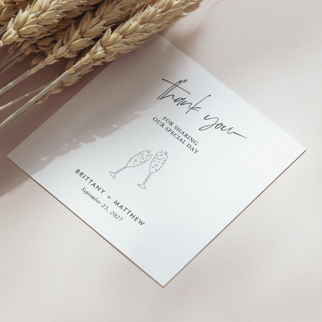Chic Black Cursive Wedding Thank You Napkins (Personalized Chic Black Cursive Wedding Thank You Napkins)
