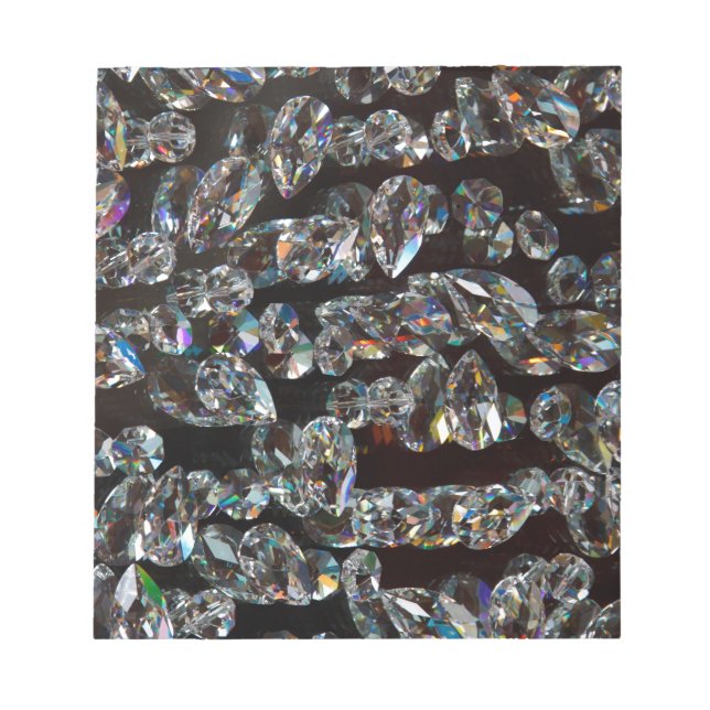 Chic Black Diamond Chrystal Abstract Pattern Gifts Notepad (Front)