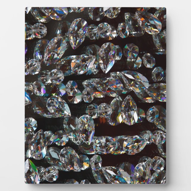 Chic Black Diamond Chrystal Abstract Pattern Gifts Plaque (Front)