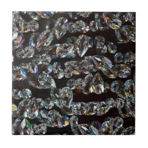 Chic Black Diamond Chrystal Abstract Pattern Gifts Tile