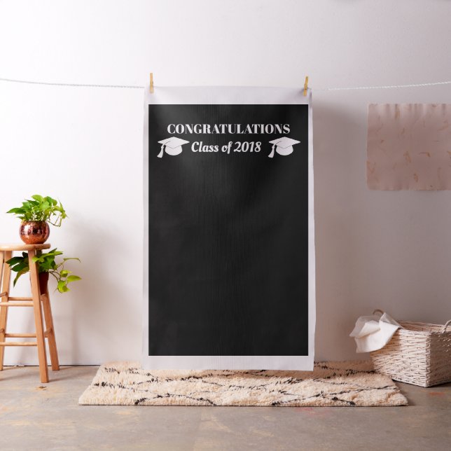 Chic Black Diy Graduate Photo Booth Backdrop (In Situ)