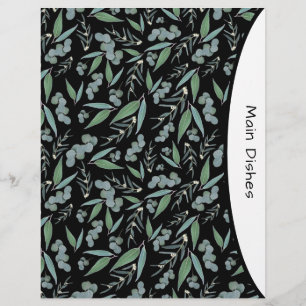 Chic Black Eucalyptus Greenery Recipe Divider Page