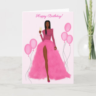 Chic Black Girl Birthday Card
