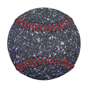 Chic Black Glitter Sparkle Baseball
