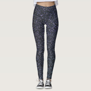 Chic Black Glitter Sparkle Leggings
