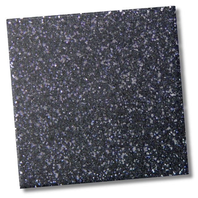 Chic Black Glitter Sparkle Tile (Stylish Glam Fashion Faux Black Glitter Pattern Ceramic Tile)