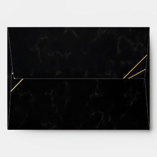 Chic Black & Gold Geometric frame Envelope