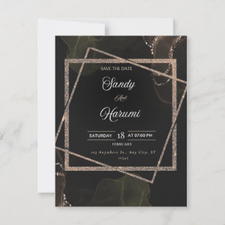 Chic Black & Gold Mariage Stylish Invitation