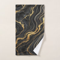 Chic Black & Gold Metallic Marble Look Glamour