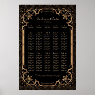Chic Black Great Gatsby Art Deco Seating Chart