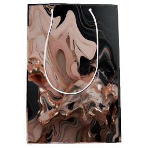 chic black Marble texture Medium Gift Bag