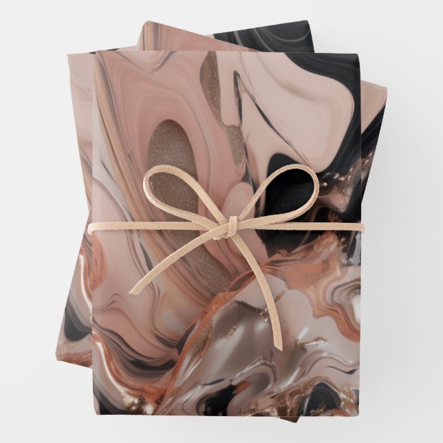 chic black Marble texture  Wrapping Paper Sheet (In situ)