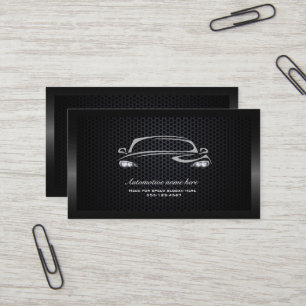 Chic black minimalist modern car business card