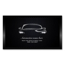 Chic black minimalist modern car business card