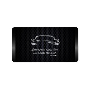 Chic black minimalist modern car business label