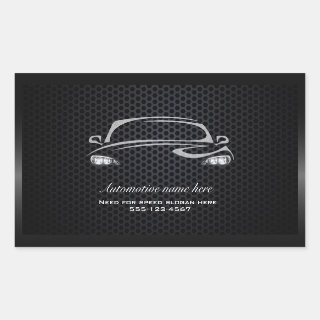 Chic black minimalist modern car dealership  sticker (Front)