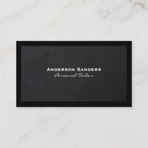 Chic Black Modern   Lux Executive Leather Business Card