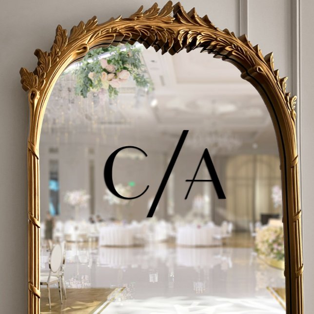 Chic Black Monogram Art Deco Lettering Wedding Window Cling (Chic Black Monogram Art Deco Lettering Wedding Window Cling)