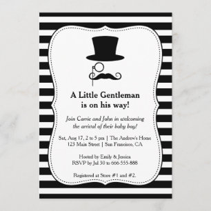 Chic Black Mustache invitation à prendre une douch