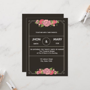 Chic Black Personalized Envelope Invite