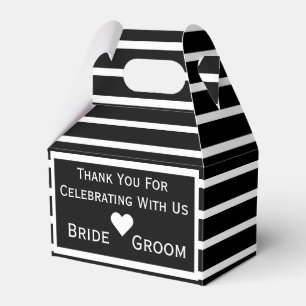 Chic Black Personalized Wedding Favour Box