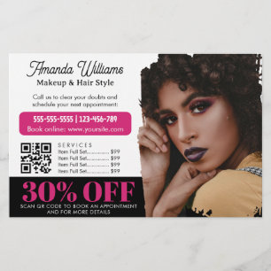 Chic Black Pink Beauty Salon Promo Discount Flyer